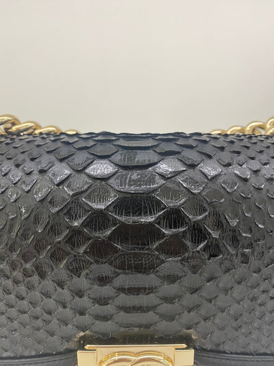 Chanel Boy Bag Black Python Size Small - SOLD