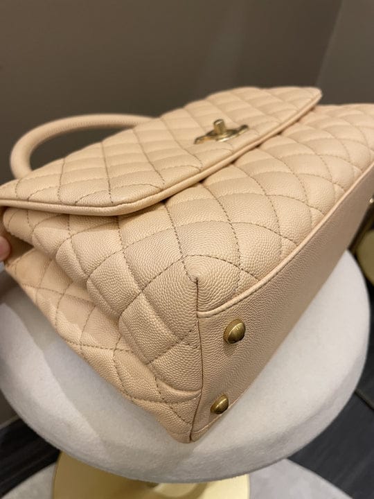 Chanel 17S Classic Ouilted Coco Handle Beige Clair (OE)