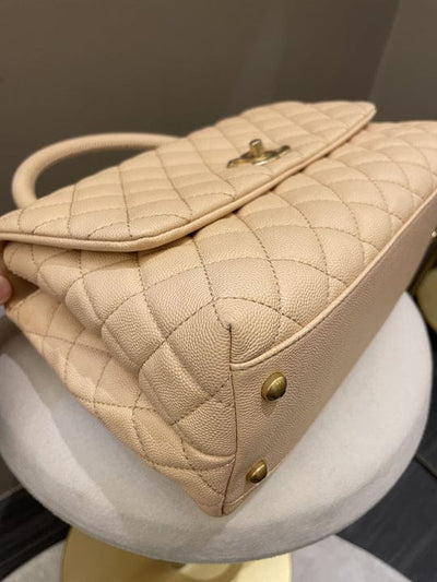 Chanel 17S Classic Ouilted Coco Handle Beige Clair (OE)
