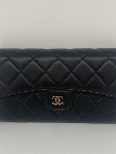 Chanel Classic Flap Black Wallet SHW - SOLD