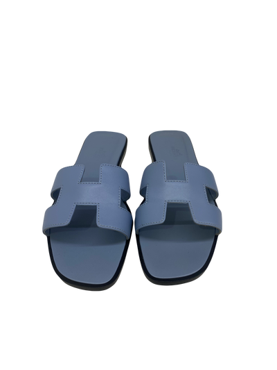 Hermes Oran Sandals Light Blue 37