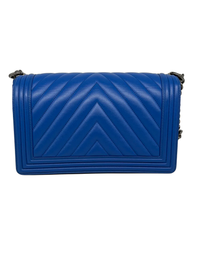 Chanel Boy Bag Large Blue RHW - SOLD