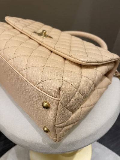 Chanel 17S Classic Ouilted Coco Handle Beige Clair (OE)