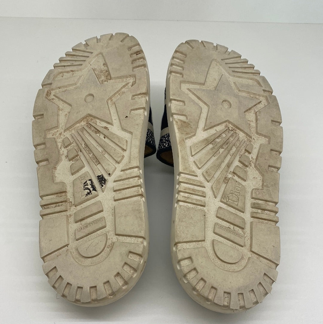 Dior Chunky DWay Slides Blue & White - Size 38
