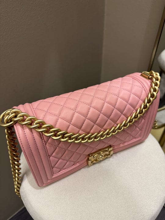 Chanel Boy Old Medium Sakura Pink GHW (OE)