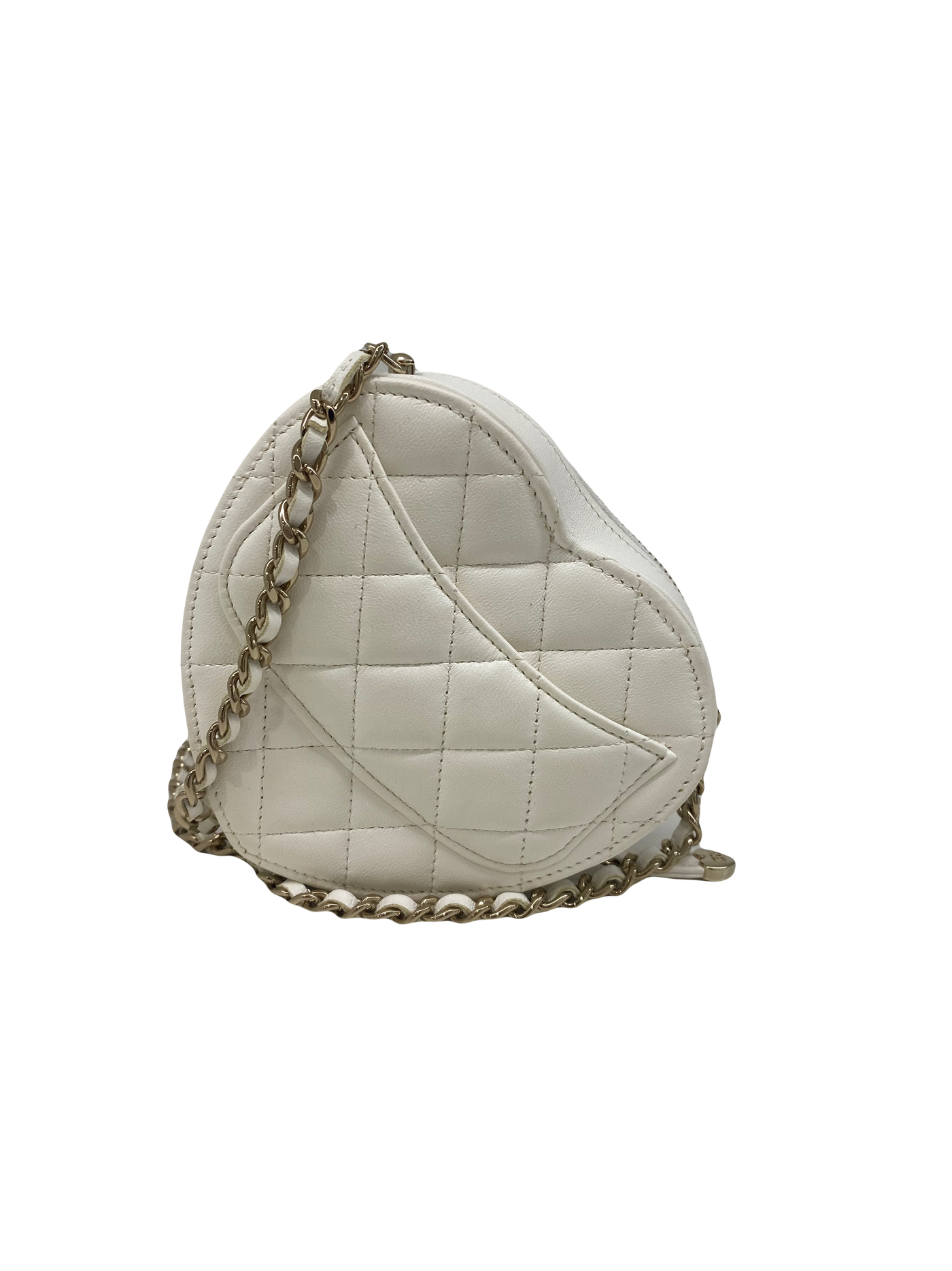 Chanel Small Heart Bag White GHW