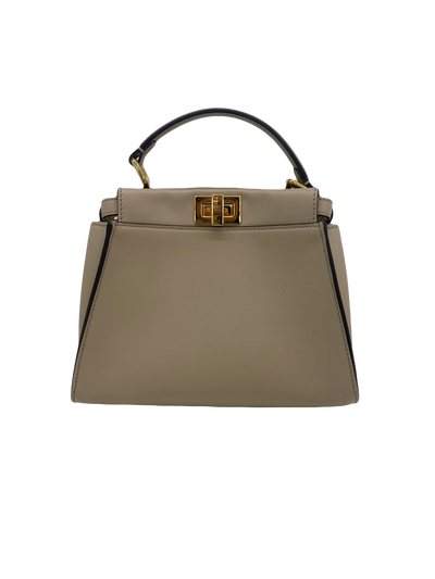 Fendi Mini Peekaboo Beige GHW