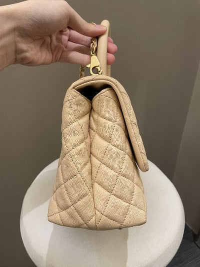 Chanel 17S Classic Ouilted Coco Handle Beige Clair (OE)