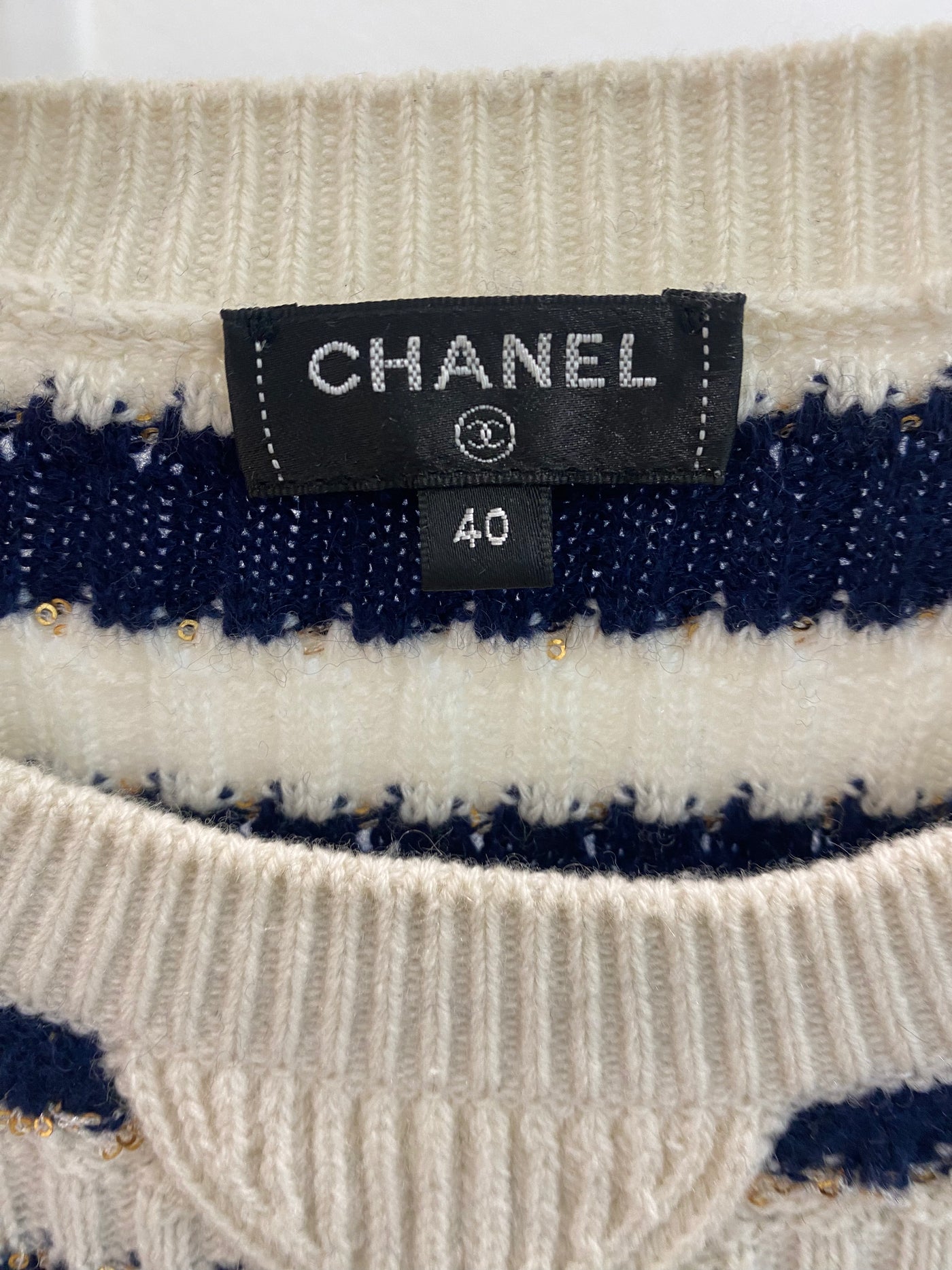 Chanel Striped Jumper Size 40 - SOLD
