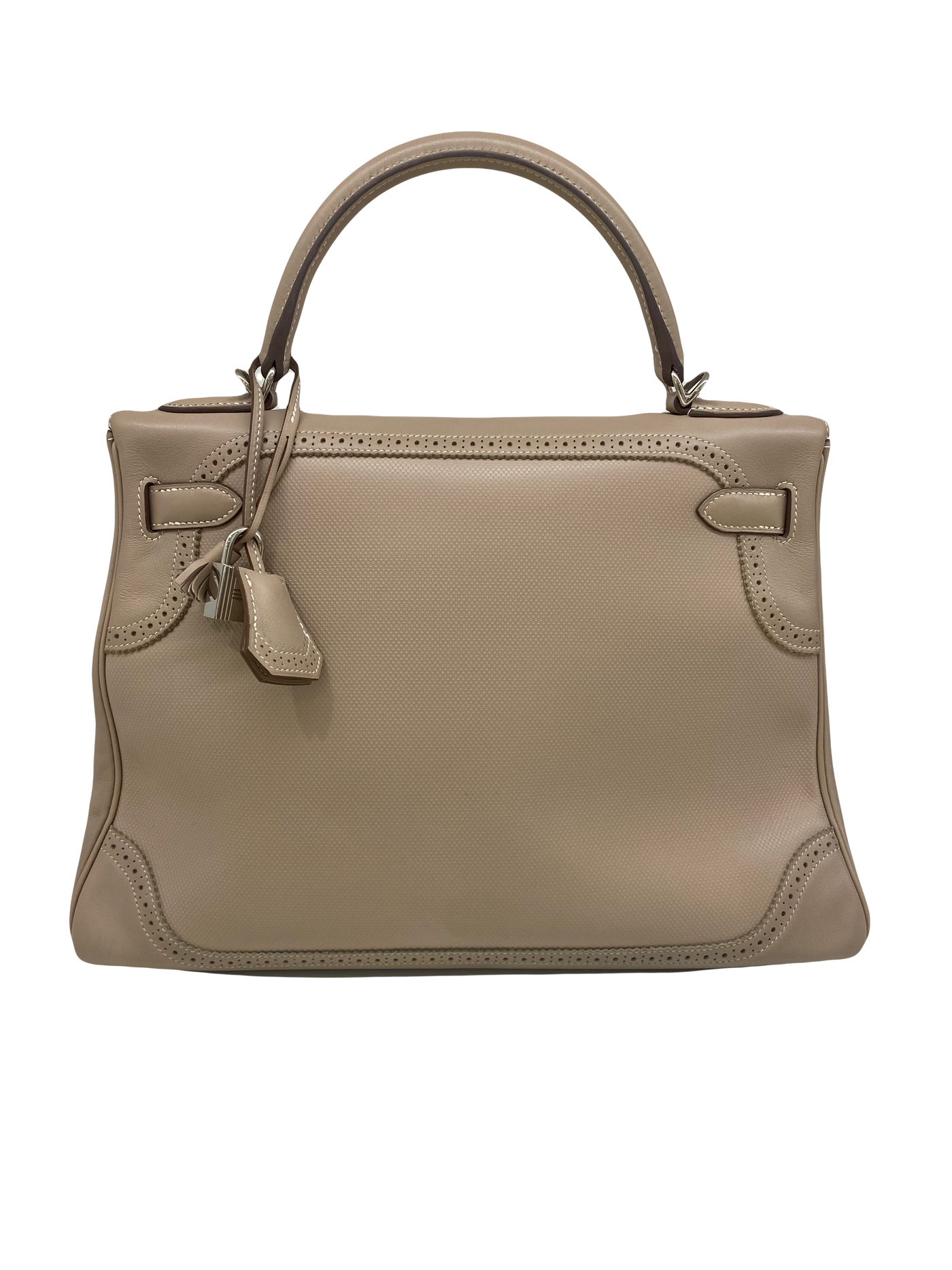 Hermes Kelly 32 Beige Argile Ghillies PHW Swift & Grain D'H