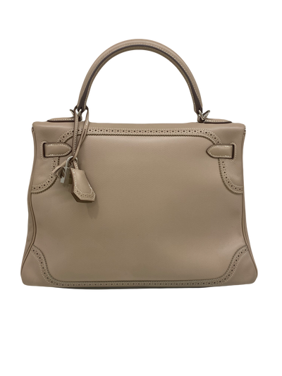 Hermes Kelly 32 Beige Argile Ghillies PHW Swift & Grain D'H