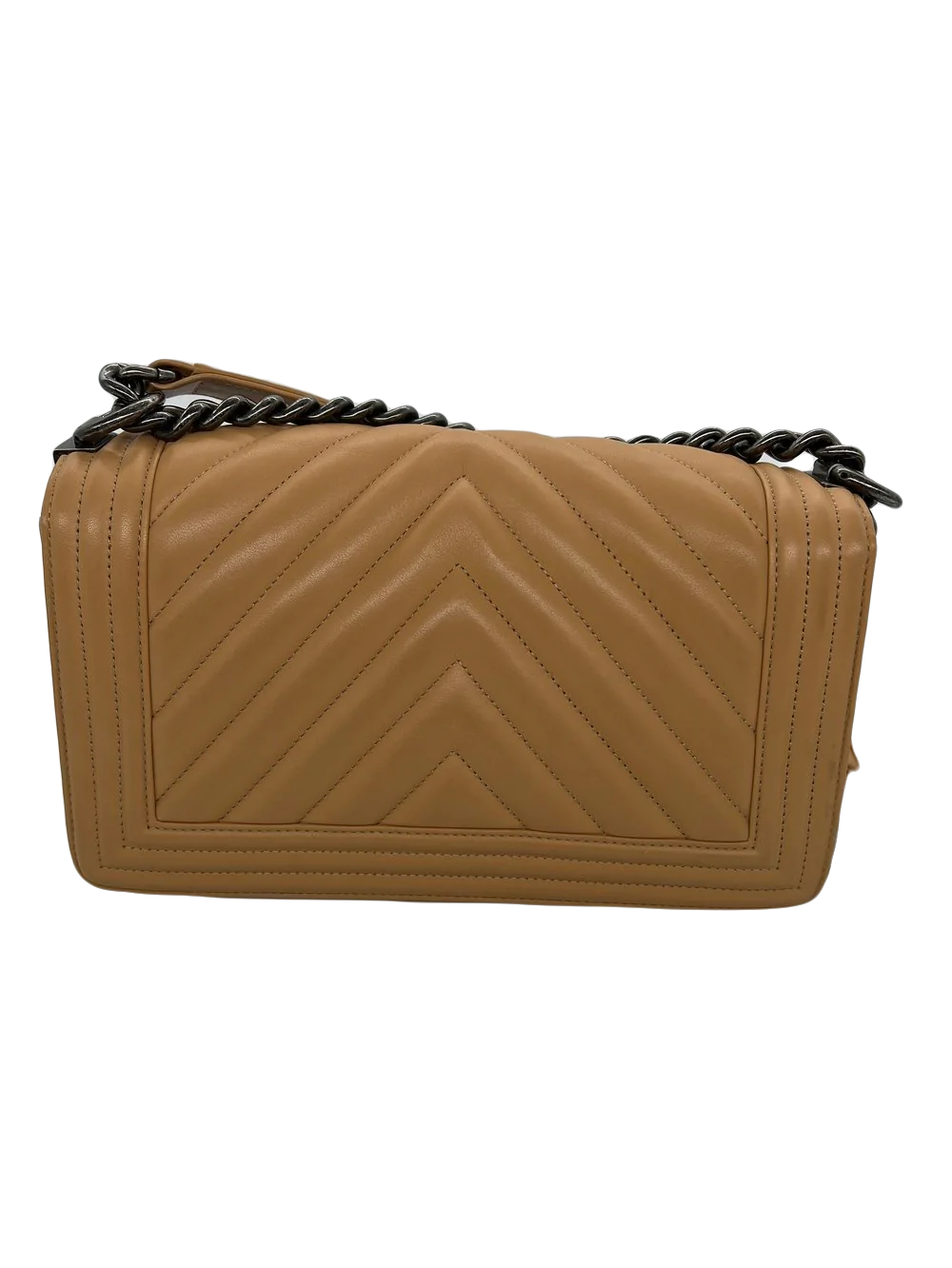 Chanel Boy Bag Medium - Beige Ruthenium Hardware