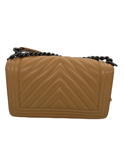 Chanel Boy Bag Medium - Beige Ruthenium Hardware
