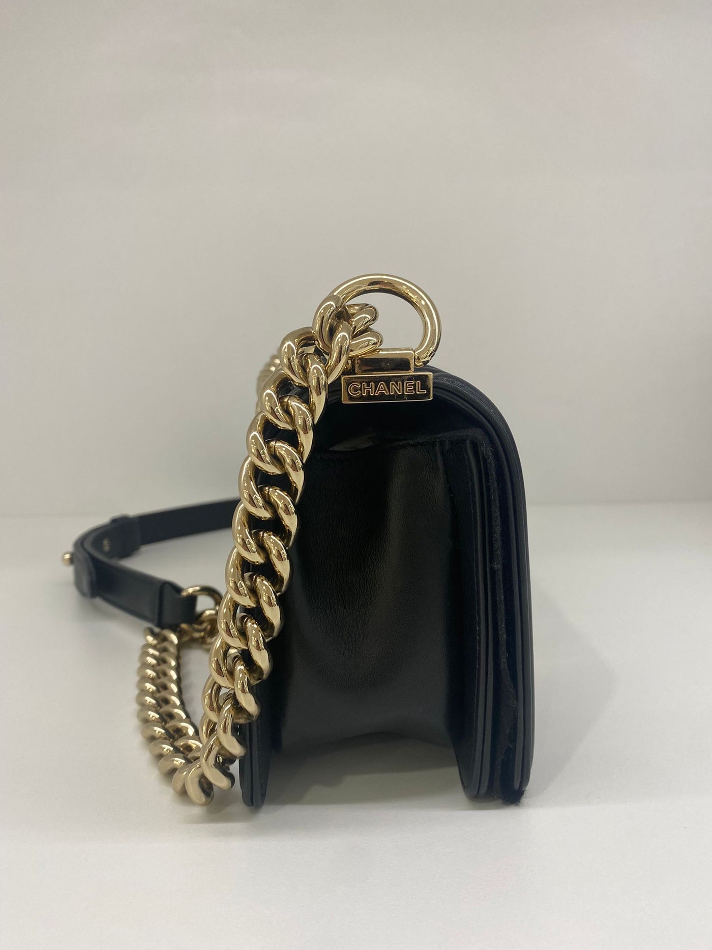 Chanel Boy Bag Black Python Size Small - SOLD
