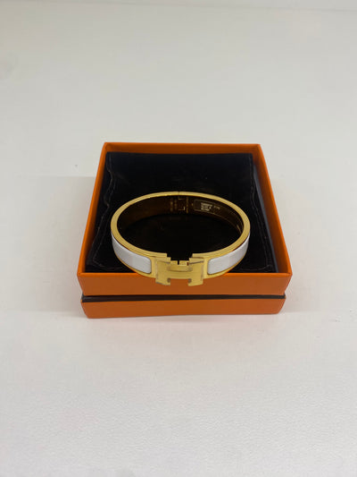 Hermes Clic H Bracelet Blanc