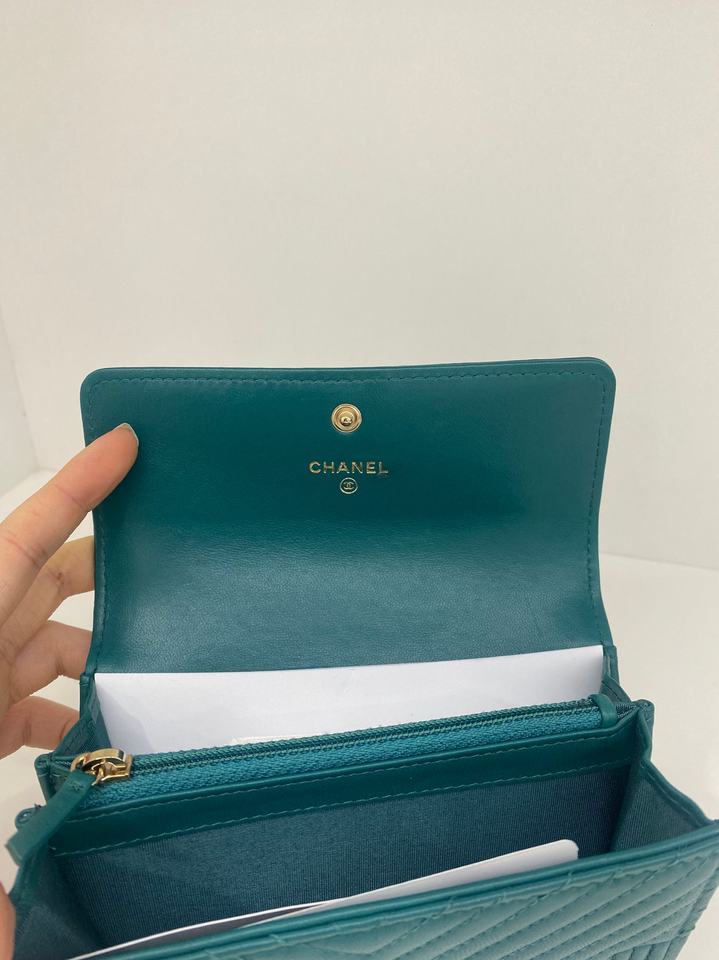 Chanel Boy Wallet Dark Green - SOLD
