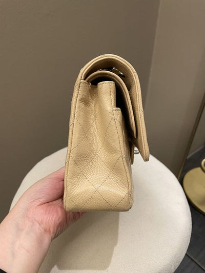 Chanel Classic Medium Flap Beige Caviar SHW (OE)