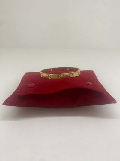 Cartier Love Bracelet Yellow Gold 4 Diamonds size 16