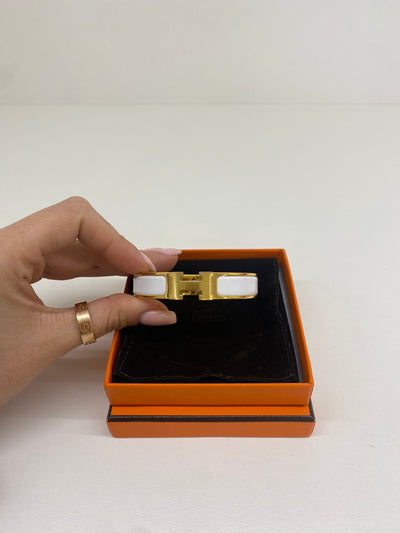 Hermes Clic H Bracelet Blanc