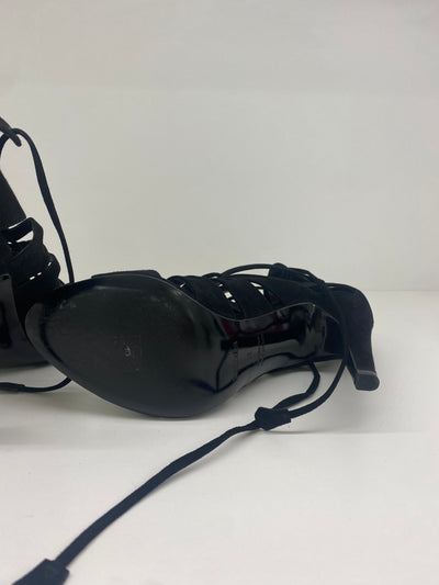 Hermes Black Lace Up Heels - Size 41