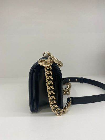 Chanel Boy Bag Black Python Size Small - SOLD