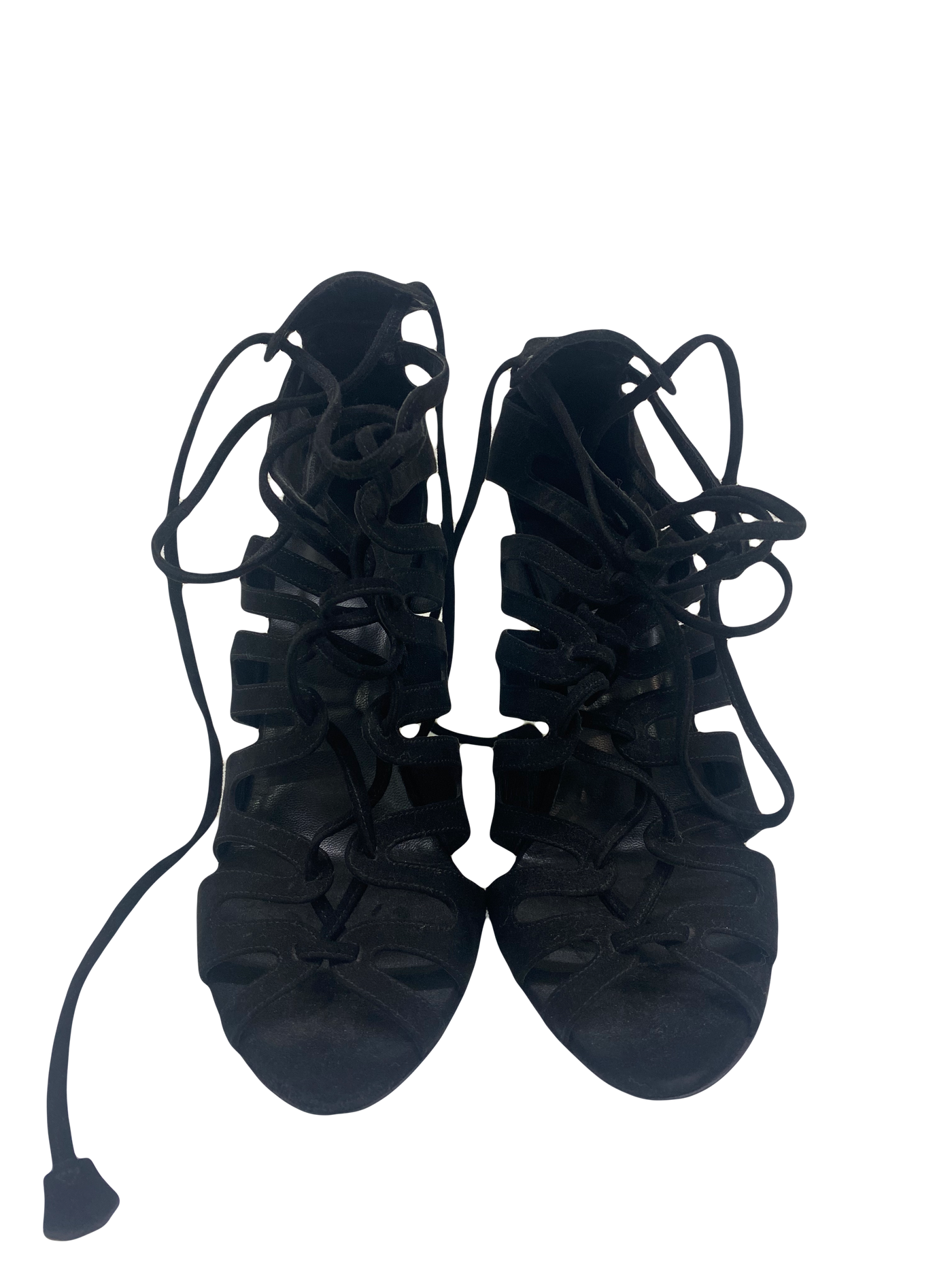 Hermes Black Lace Up Heels - Size 41