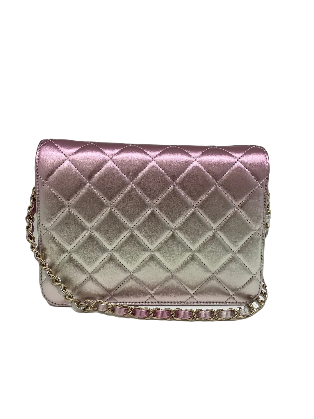 Chanel Large Like A Wallet Metallic Pink