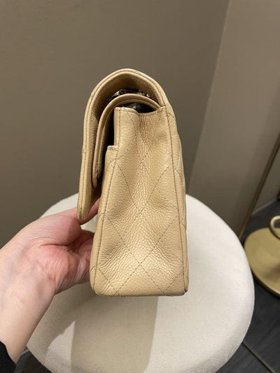 Chanel Classic Medium Flap Beige Caviar SHW (OE)