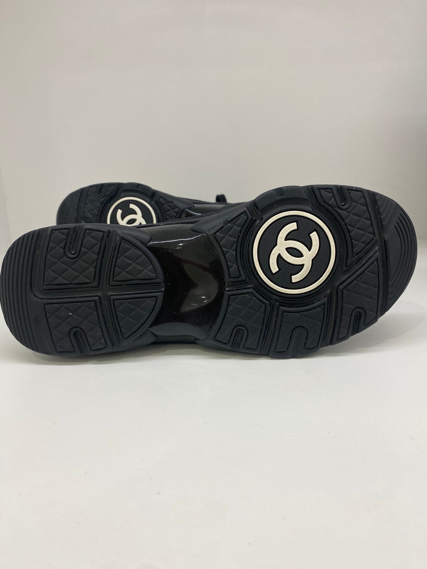 Chanel All Black Sneakers Size 36