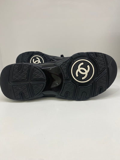 Chanel All Black Sneakers Size 36