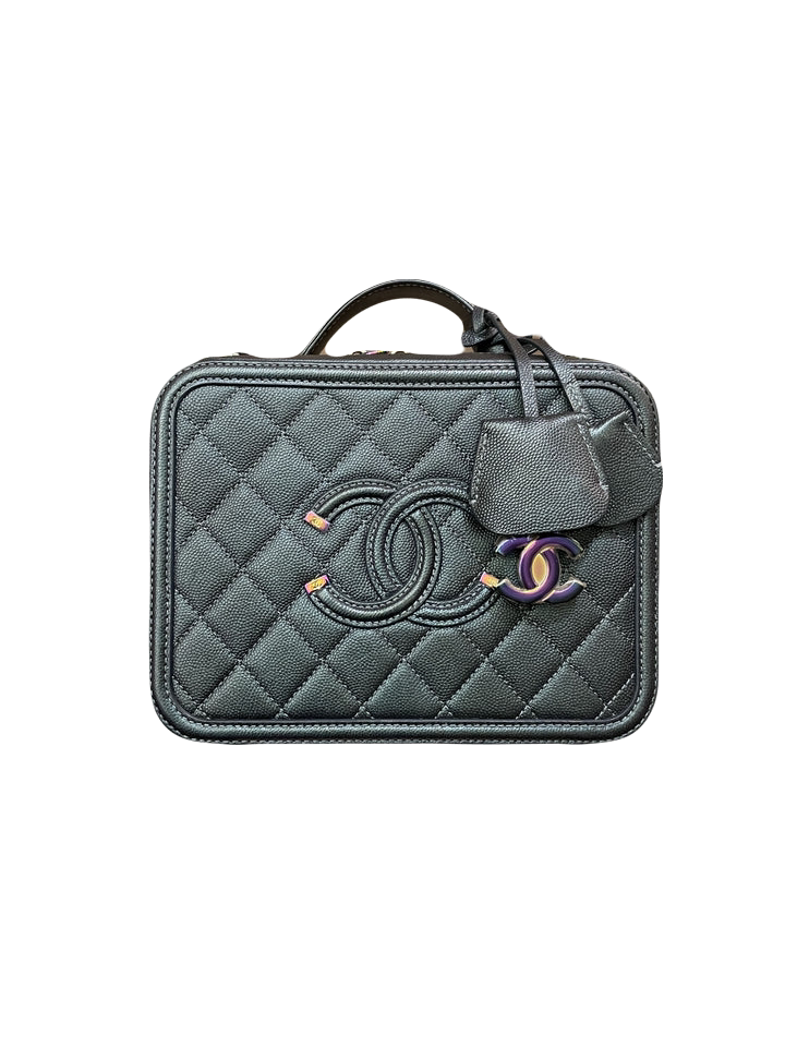 Chanel Filigree Vanity Case Iridescent Turquoise (OE)