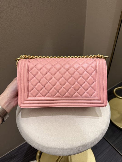 Chanel Boy Old Medium Sakura Pink GHW (OE)