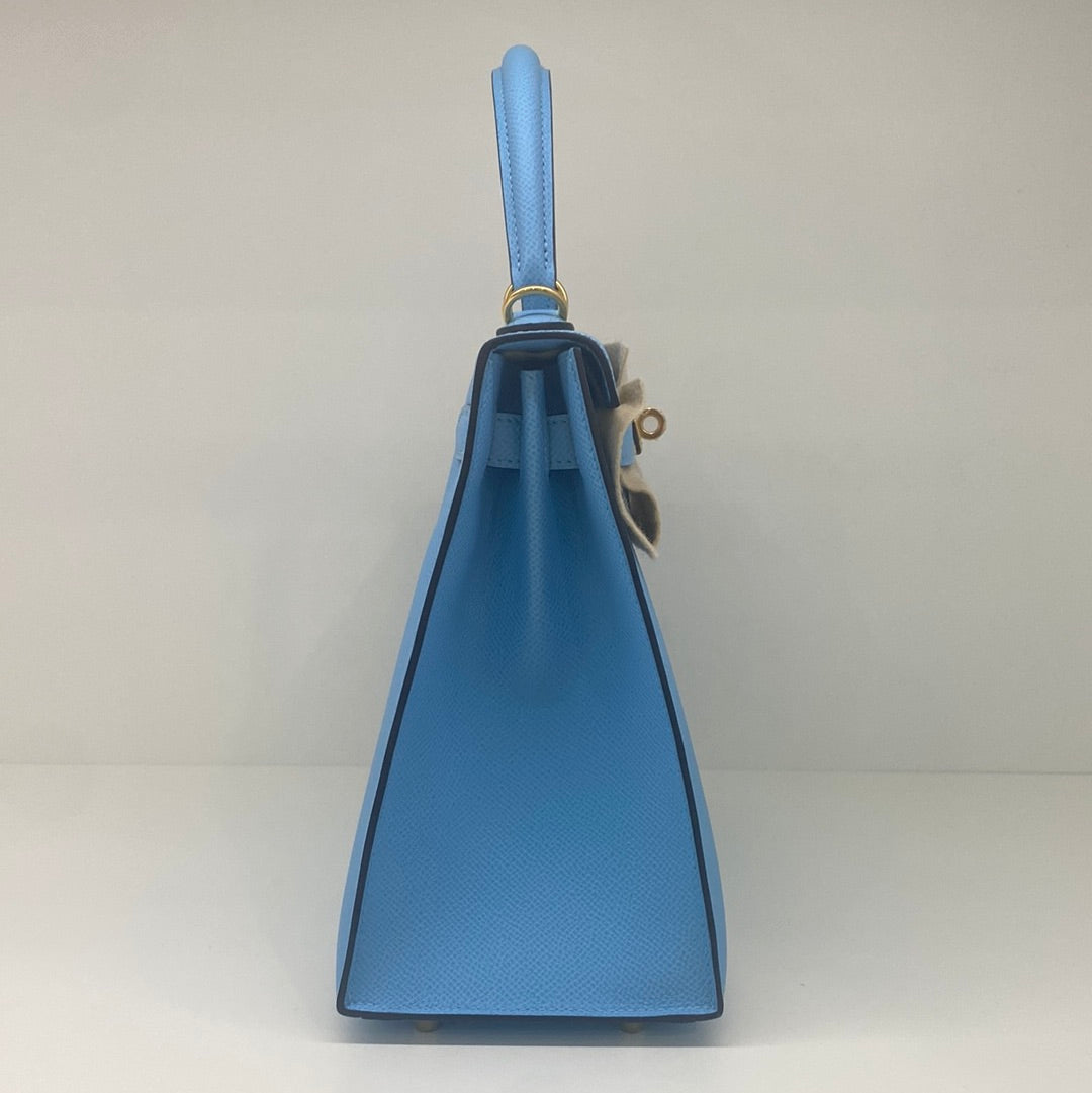 Hermes Baby Blue Paradise Celeste GHW Epsom Sellier Kelly 28