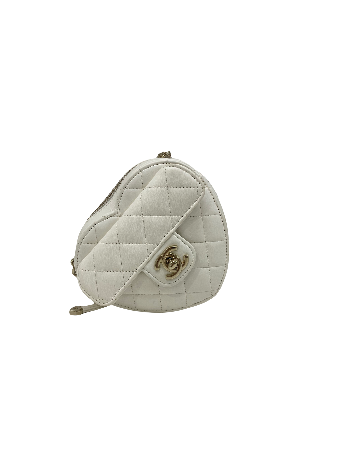 Chanel Small Heart Bag White GHW