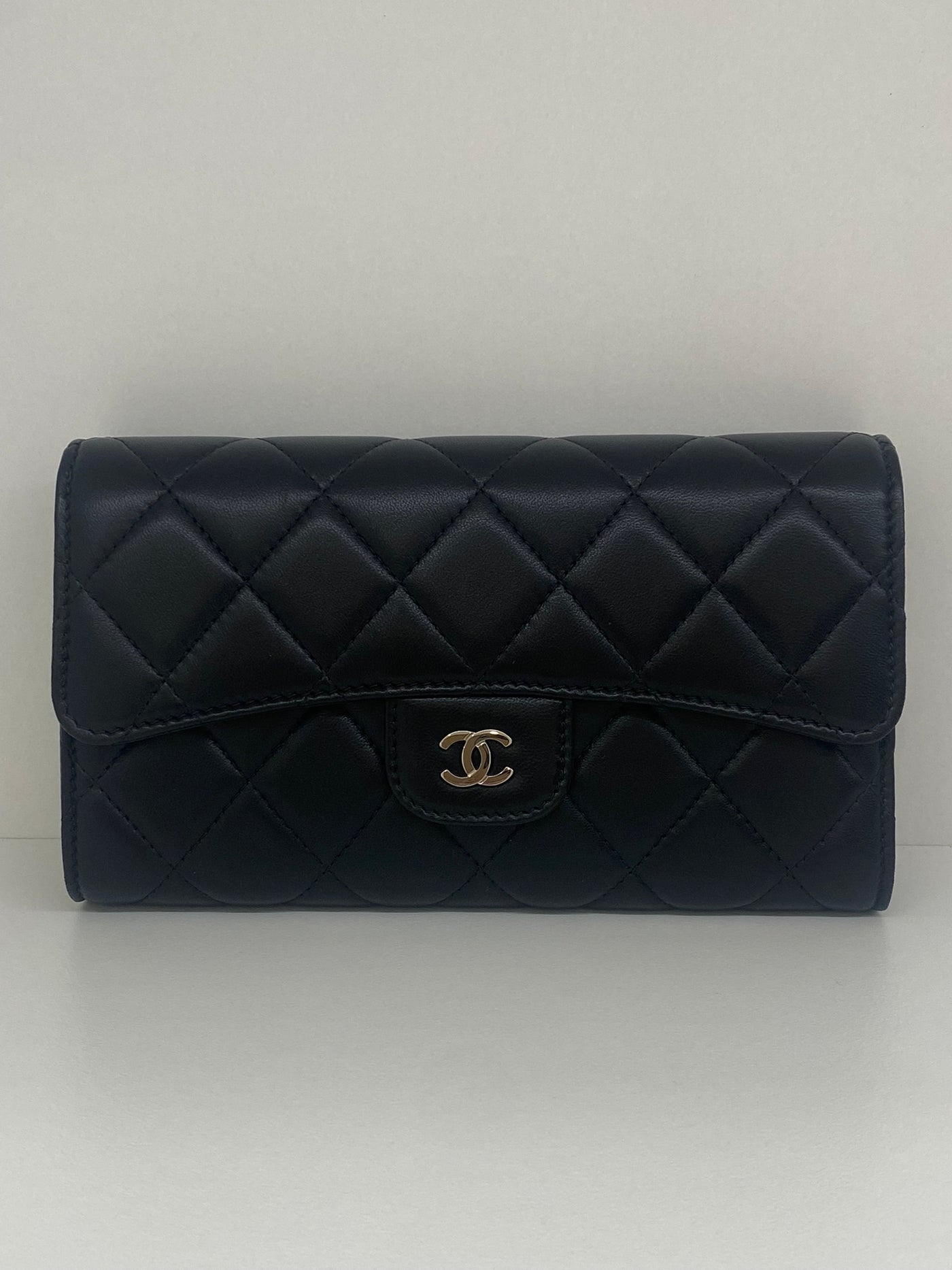 Chanel Classic Flap Black Wallet SHW - SOLD