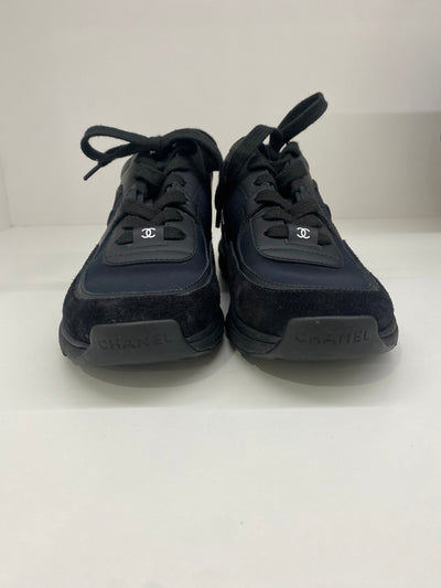 Chanel All Black Sneakers Size 36