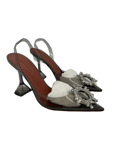 Amina Muaddi Begum Heels - Grey PVC Size 38