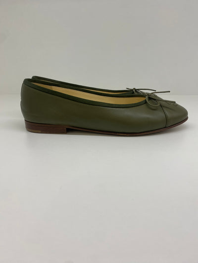 Chanel Ballet Flats Olive size 36